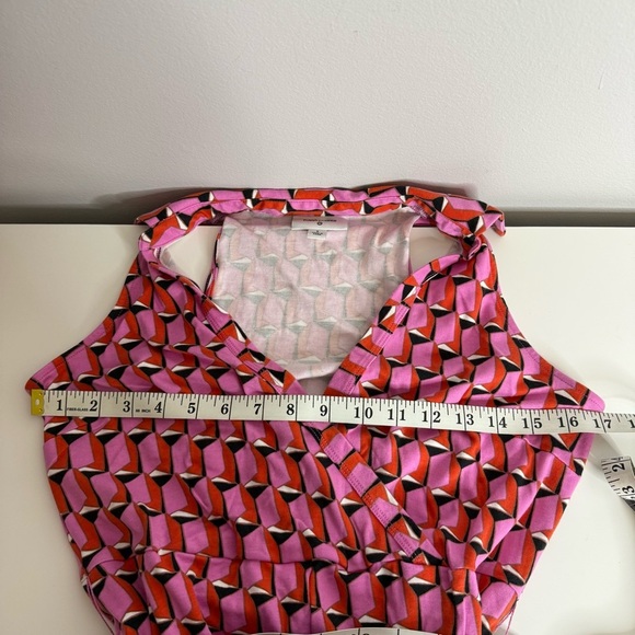Diane Von Furstenburg DVF X Target - pink geometric collared jumpsuit Small - Picture 10 of 13